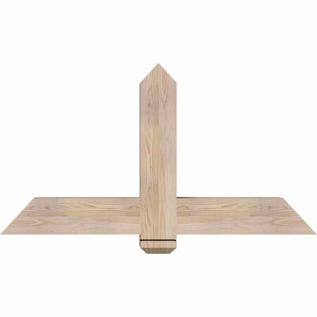 Ekena Millwork Eugene Smooth Timber Gable Bracket, Douglas Fir, 48"W x 26"H x 5 1/2"D x 5 1/2"F, 13/12 Pitch GBW048X26X0606EUG00SDF